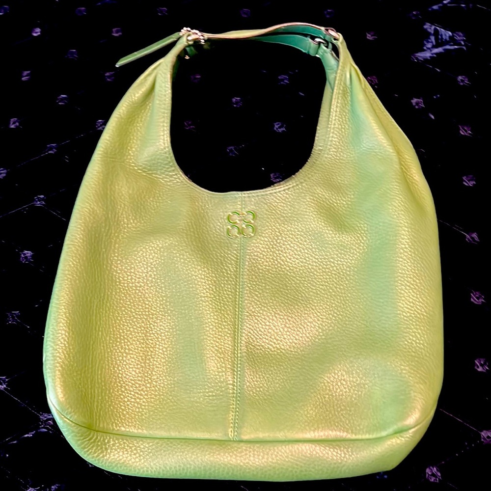 Vintage Coach Green Pebbled Leather Hobo Bag